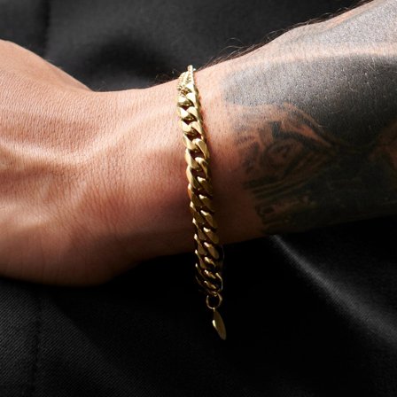 Bracciale Carlos Amager a catena placcato oro per uomini - Bracciali in acciaio