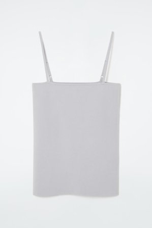 COS Women's Strappy Rib-Knit Bandeau in Grey