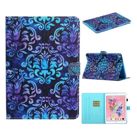 iPad 10.2 (2019) trendy mønstered læder flip etui - Blå / Lilla mønster Blue