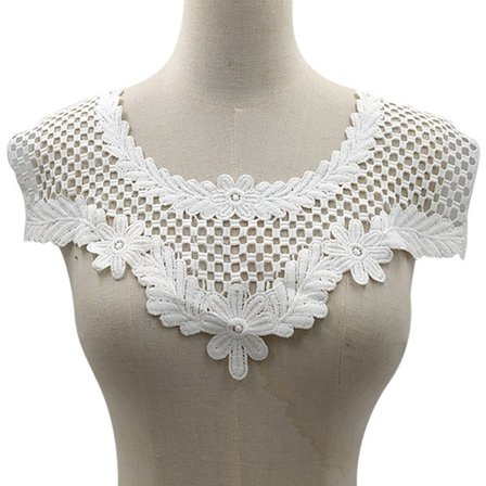 Hul Falsk Krage DIY Avtakbar Bluse Blomsterramme Skjorter