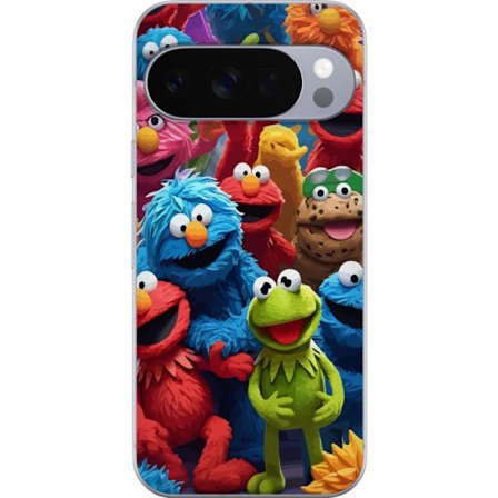 Kompatibelt Mobilskal till Google Google Pixel 10 Pro Färgstarka dockliknande karaktärer i glad grupp lekfull illustration med mjuk textur humor och