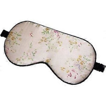 Øyemaske i silke, porselensmønster, for å blokkere lys, tykk og myk øyemaske for søvn, reise, øyeflapper (Farge: Hvit)