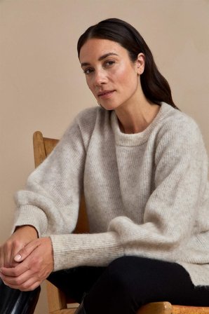 Cellbes of Sweden - Tunika Premium i mohair- og ullblanding i gråbeige / melert for damer i størrelse 38/40