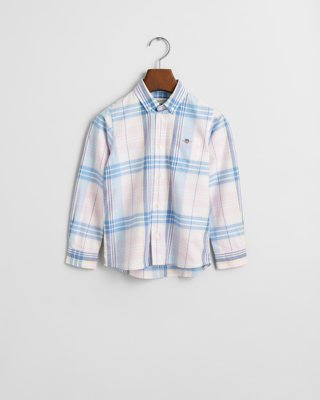 GANT - Rutete Oxford-skjorte for barn light pink