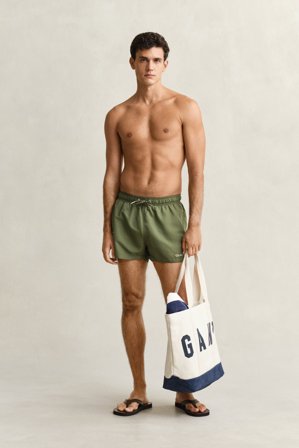 GANT Herren Schnelltrocknende Logo Badeshorts (S) Grün