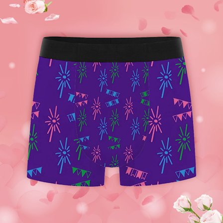Herre Boxer Briefs med sjovt print, strækbar komfortundertøj, perfekt til Valentinsdag og daglig komfort