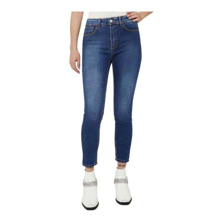 Silvian Heach, High-waisted slim jeans Blauw, Dames, Maat:W34,Katoen