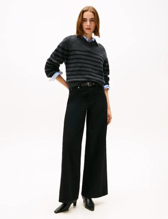 Tommy Hilfiger Dnm Black 70S Wide Leg Hw - Black - 27 x 32