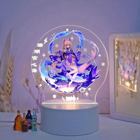 Genshin Impact Barbara 3D Led Akryl Natlamper 7 farver USB Anime Lampe