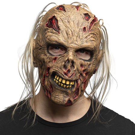 Zombie Latexmaske med Hår