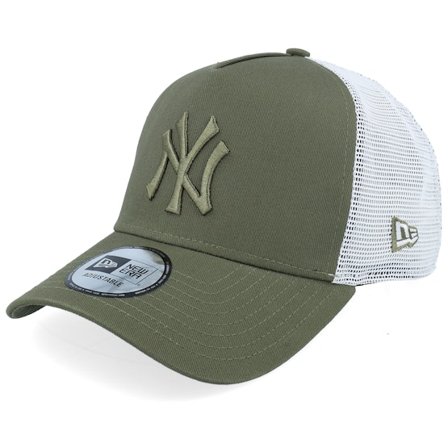 New Era - New York Yankees Nos League Essential Olive/White A-frame Trucker Trucker Green Cap - MLB @ Hatstore