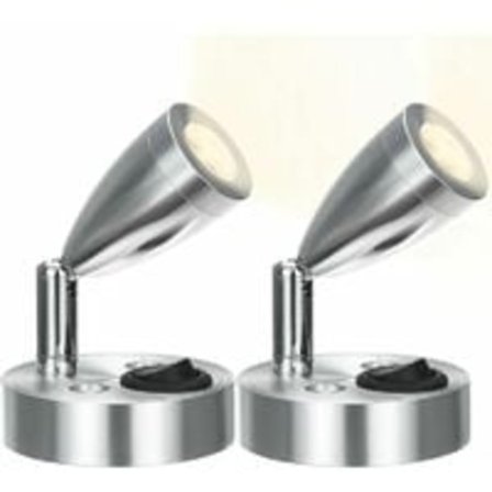 2 st LED-spotläslampa 12V, vägglampa i aluminium med