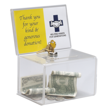 AKRYLBOKS TRANSPARENT MED LÅS