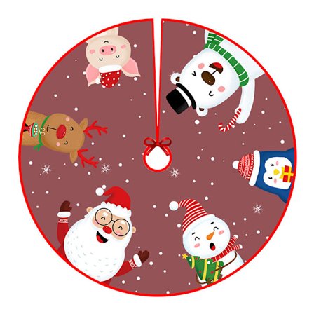 36 tuuman joulukoristeet luovat sarjakuvaprintit puun ympärysmatto joulukuusen pohja koristeellinen puun hame (tyyli 4)