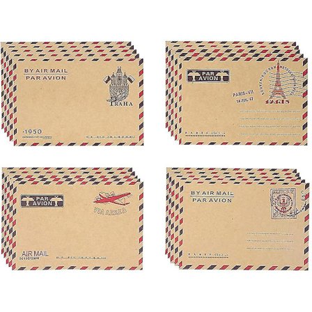 100 stk. Vintage mønster luftpost kuvert etui holder kuvert gaveæske