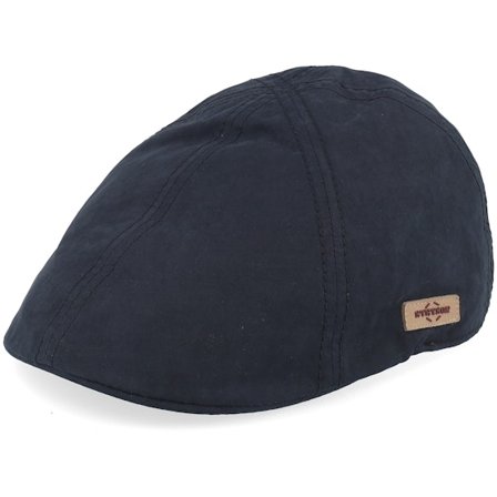 Stetson - Musta flatcap Lippis - Texas Waxed Cotton Wr Black Flat Cap @ Hatstore