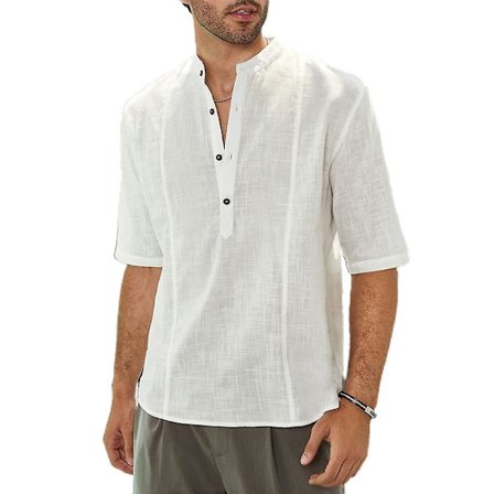 Herrar Sommar V-ringade T-shirts Halvärme T-shirts Semester Casual Toppar