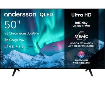 Andersson-QLED5050UHD - B-vare-50" 4K QLED-TV med lyssterkt bilde og innebygd Chromecast-Tv-46 - 55"