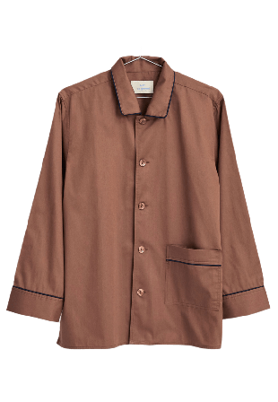 HAY Outline Pyjama Shirt Long Sleeve XS/S Sovrum Brun XS / S