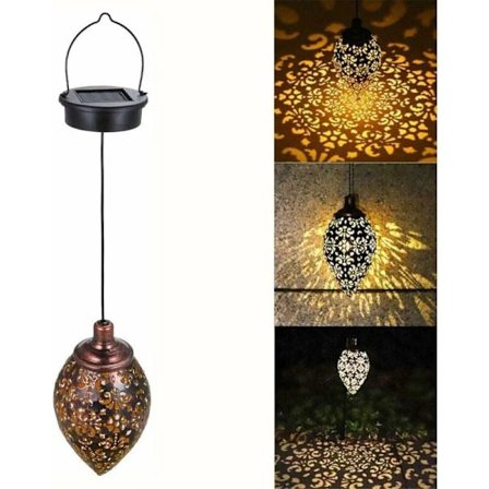 Solcells LED utomhus hängande lykta med 800mAh batteri IP65 vattentät