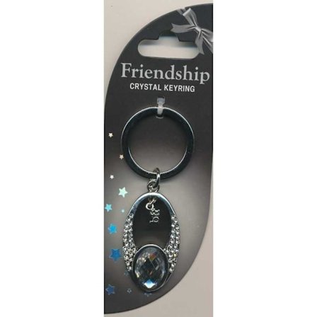 Crystal Keyring Vänskaps med kristaller med bokstav eller tecken