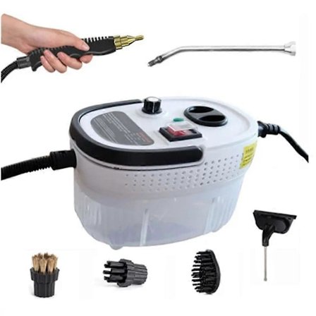 Damprenser 2500W Håndholdt damprenser med høj temperatur til rengøring af hjem, køkken, badeværelse og bil - EU-stik