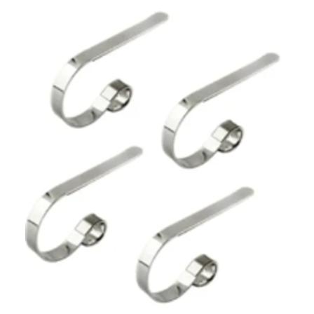 4 stk Jule Sokk Henger Holder Kroker Klipp Hjem Vegg Klistremerker sølv 4 stk silver