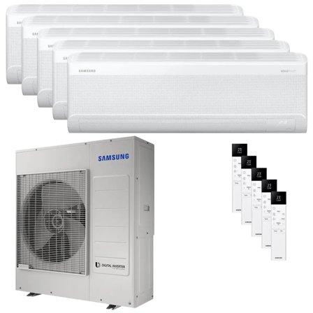 Condizionatore Samsung Windfree Elite S2 penta split 7000+7000+7000+7000+7000 BTU inverter A++ wifi unità esterna 10 kW