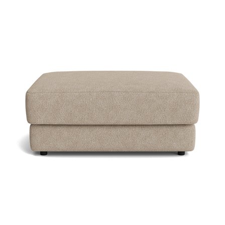 Sevilla Pouf Hocker in Aragon Grau/Beige, modernes Design, komfortable Polsterung mit Nozag-Federn, ideal als Fußablage, Höhe 43cm.