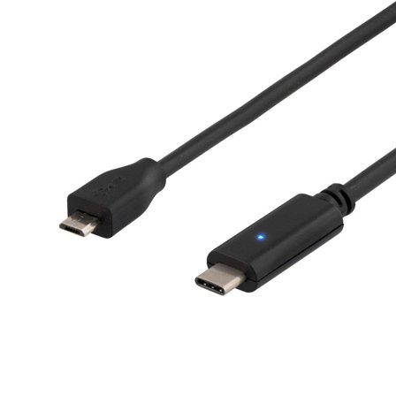 Deltaco USB type C-kabel - Micro-USB type B til 24 pin USB-C - 1 m