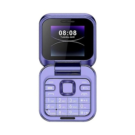 2024 Ny Mini Flip Mobiltelefon 2 SIM-kort Liten Skärm Vikbar Mobiltelefon Olåst Flip Telefon 2G Flip Mobiltelefon För Seniorer [DB] Lila