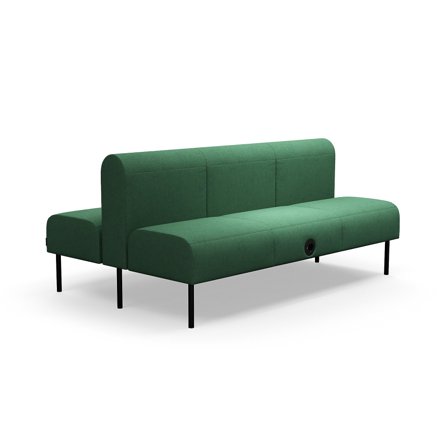 Modulsofa VARIETY, 3-Sitzer, mit USB-Steckdose, doppelt, Stoff Blues CSII, grün türkis