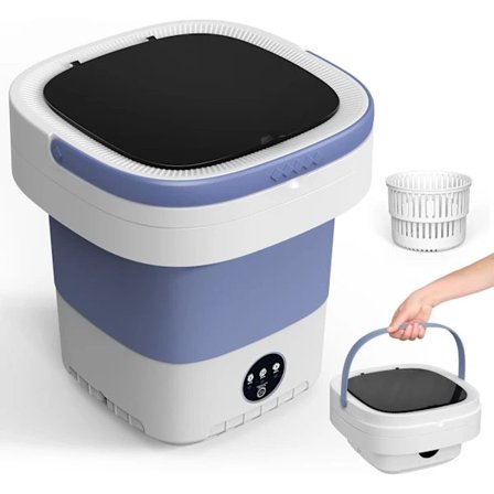 12L Portabel Tvättmaskin, 3 Djuprengöringslägen & Avtagbar. Hopfällbar Tvättmaskin för Lägenheter, Sovsalar