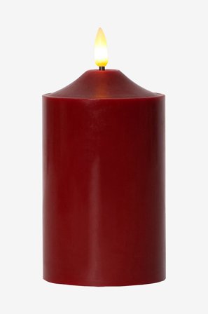Star Trading - LED bloklys Flamme 15 cm - Rød - Lys - Fra Homeroom