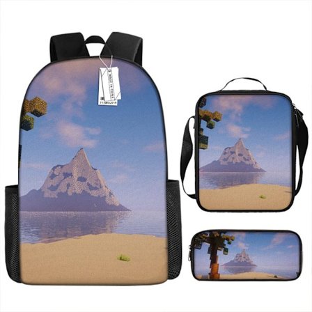 MINECRAFT Oppilaiden koulukassit My World -pelin reppukokoelma kolmen osan sarja