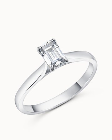 Solitairering Andréa 18K Hvidguld 0.50 Carat Naturlig Diamant - smaragdsleben diamant - Forlovelsesringe & Vielsesringe hos Vanbruun
