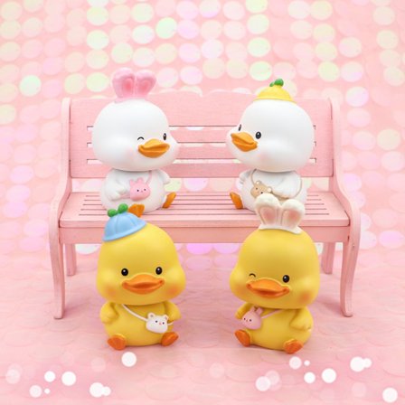 Creative Creative Mark Duck Car Initiative Doll Shake the Doll's Interpretation Net Red Födelsedagstårta Dekoration Storlek i olika dimensioner