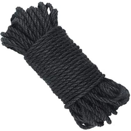 20m Juuttiköysi, Musta Hamppuköysi, 5mm Vahva Hamppupuutarhaköysi, Koristeluun, DIY- ja Puutarhatöihin