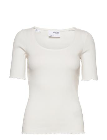 Slfanna Ss-Neck Tee White Selected Femme