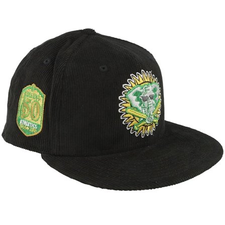 New Era - MLB Sort fitted Kasket - Oakland Athletics Corduroy Flush 59FIFTY 50th Black Fitted @ Hatstore