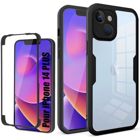 Coque - för iPhone - 14 Plus - 360 Grad Skydd - Svart - Semi-rigid