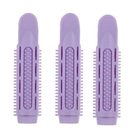 1/3 st Natural Fluffy Hair Clip Hair Root Curler PURPLE-3 PCS