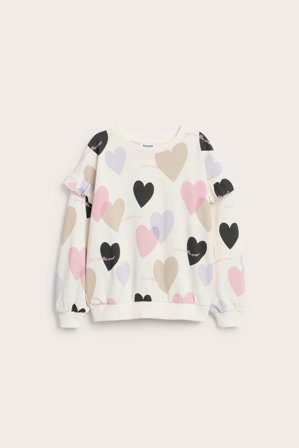 Kappahl | Genser med hjerter og volanger | Offwhite