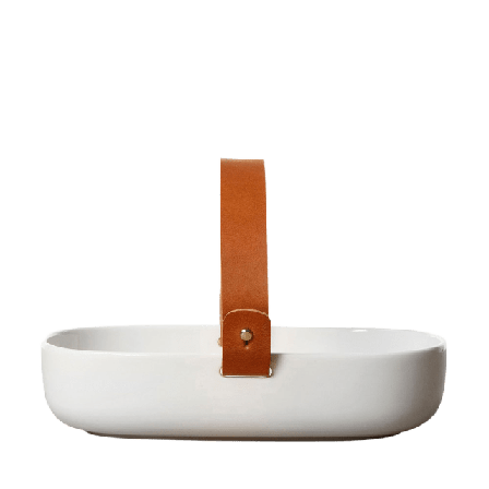 Marimekko Serveringsfat m. handtag i läder, Koppa Serveringstillbehör Vit ONESIZE