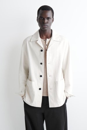 COS Homme Surchemise En Denim in Blanc