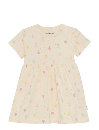 Minymo Dress Ss Aop - Cream - 74