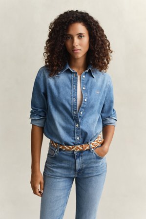 GANT Damen Jeanshemd (44) Hellblau