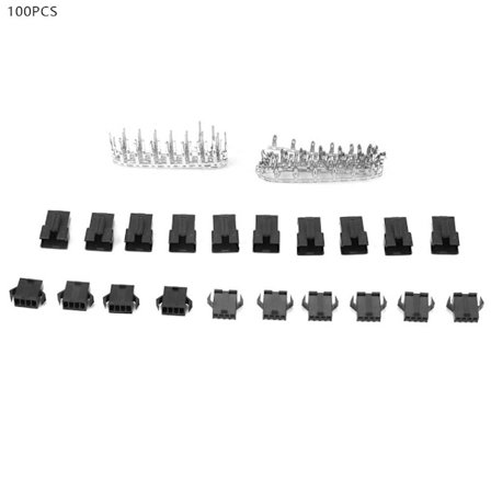 100 st 4-Pin SM-kontakt Hane Hona Kabel Jumper Pin Header Anslutningshus Kit