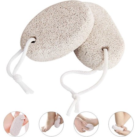 [2-pak] Naturlig pimpsten til hård hud på fødder, lava pedicure værktøjer, callusfjerner til fødder og hænder, fodskrubbe, naturlig fodfil