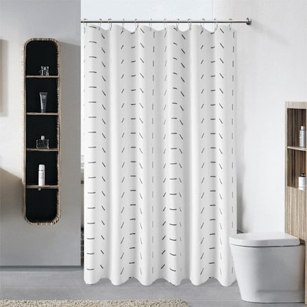 Duschdraperi (vit), fast badrum duschdraperi med duschdraperikrok